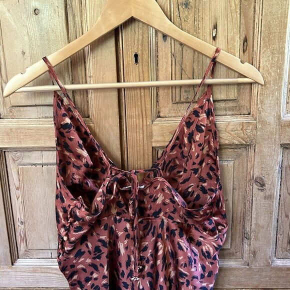 Intimately Free People Medium Dress Leopard Print Tank Spaghetti Strap Animal - Picture 6 of 15